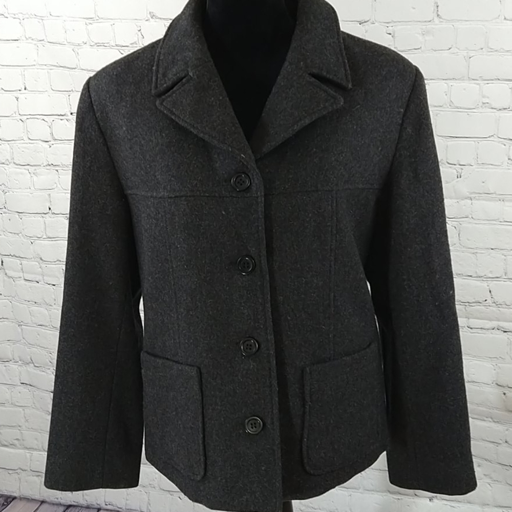 Braetan charcoal gray 100% Wool Coat Jacket